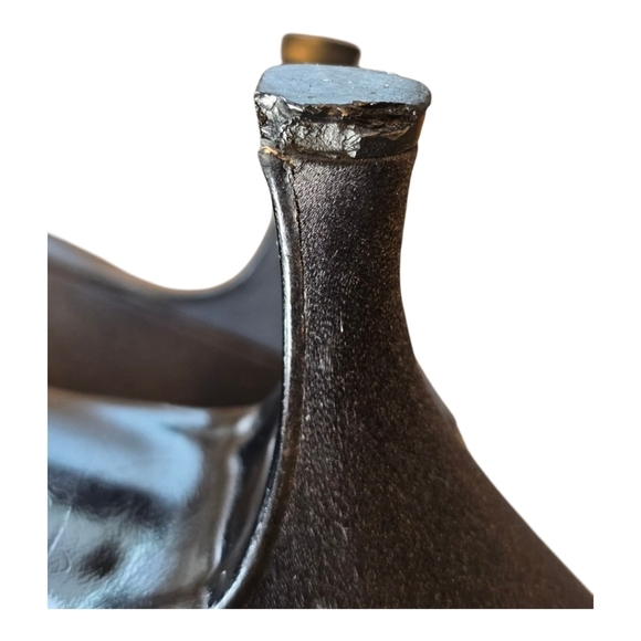 Bruno Magli Couture Italian Black Velvet Satin Kitten Heel Pump Narrow 8AA - Picture 10 of 12